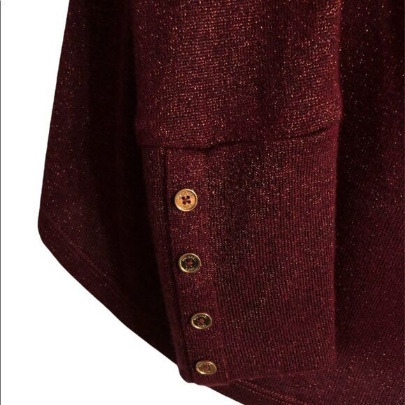 Michael Michael Kors top Size Small subtle sparkly long‎ sleeve cowl neck logo’d - Picture 3 of 6